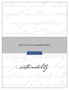 2014 Comerica Sustainability Report