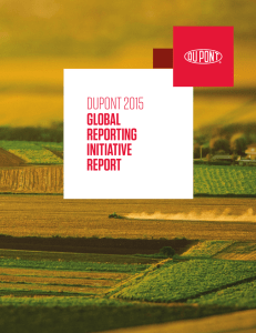 DUPONT 2015 GLOBAL REPORTING INITIATIVE REPORT