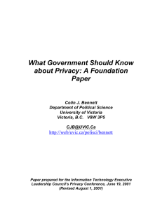 What Government Should Know about Privacy: A