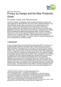 Privacy by Design and the New Protection Goals