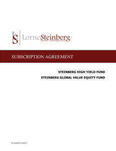 subscription agreement - Lorne Steinberg Wealth Management