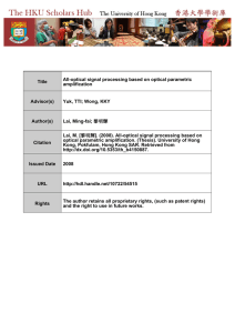 Title All-optical signal processing based on optical parametric