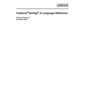 Cadence Verilog -A Language Reference