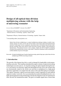 Design of all-optical time-division multiplexing scheme with the help