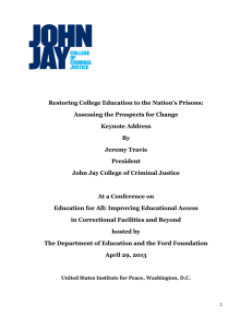 Restoring College Education to the Nation`s Prisons