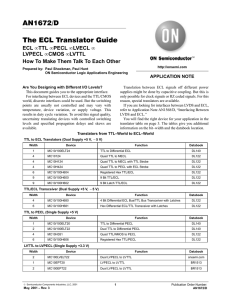 AN1672/D The ECL Translator Guide