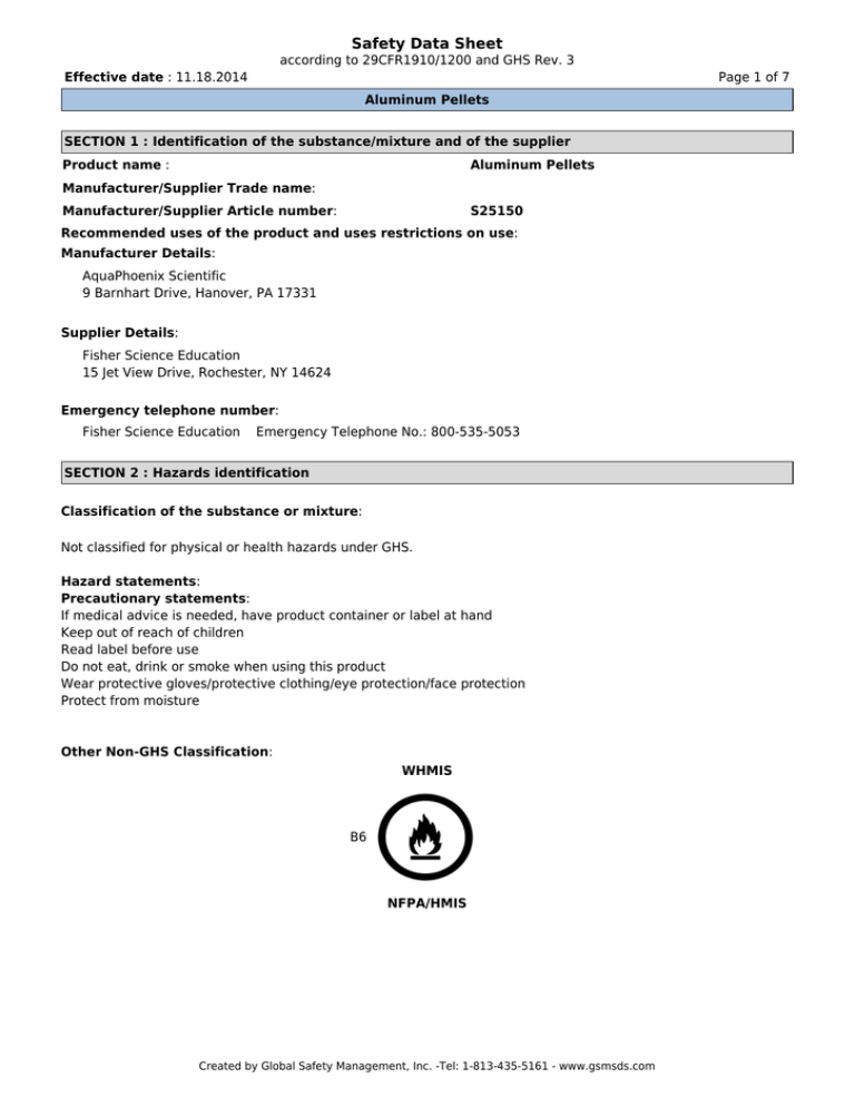 Safety Data Sheet - Fisher Scientific