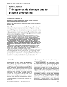 Thin gate oxide damage due to plasma processing