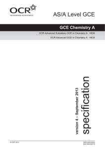 Specification – AS/A Level Chemistry A