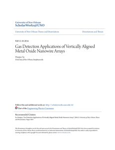 Gas Detection Applications of Vertically Aligned Metal Oxide