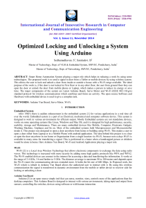 Optimized Locking and Unlocking a System Using Arduino