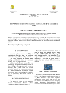 transmission coding system using hamming encoding fhss