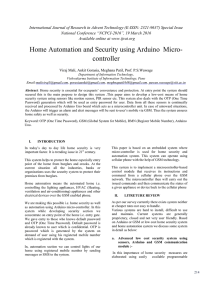 Home Automation and Security using Arduino Micro- controller