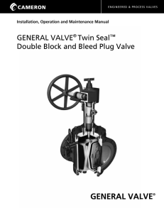 GENERAL VALVE Twin Seal Plug Valve IOM