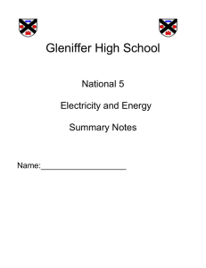 National 5 – Electricity and Energy – Summary Notes