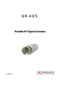 User manual for GR-405 (4 GHz portable RF signal generator)