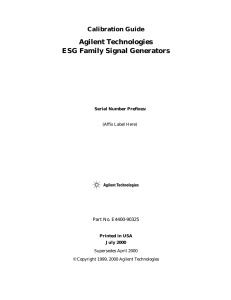 Calibration Guide, E44xxB ESG Signal Generator