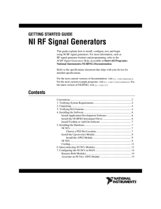 NI RF Signal Generators Getting Started Guide