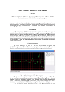 Visual C++ Complex Mathematical Signal Generator C. Dughir