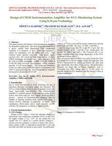 Design of CMOS Instrumentation Amplifier for ECG