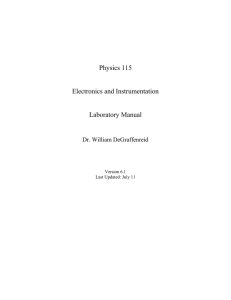 Physics 115 Electronics and Instrumentation Laboratory Manual