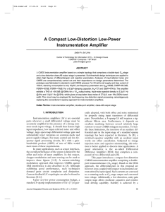 A Compact Low-Distortion Low-Power Instrumentation Amplifier