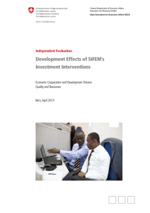 Development Effects of SIFEM`s Investment Interventions