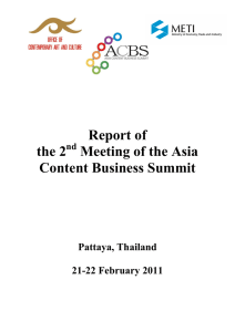 Report of the 2 Meeting of the Asia Content Business Summit