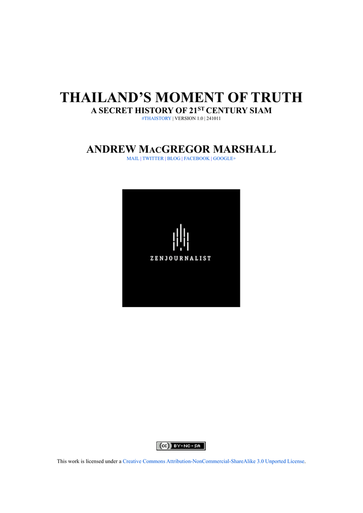 thailand`s moment of truth - Andrew MacGregor Marshall - 
