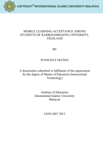 My Dissertation Mobile Learning Acceptance among RU Students
