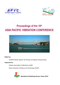 Proceedings of the 16th ASIA PACIFIC VIBRATION CONFERENCE