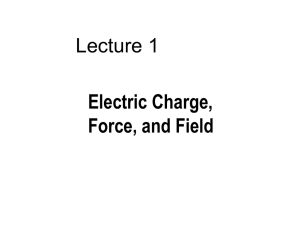 Lecture 1 Electric Charge, Force, and Field