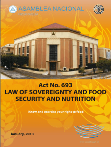 Act No. 693 LAW OF SOVEREIGNTY AND FOOD