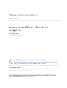 Women, Vulnerability, and Humanitarian Emergencies