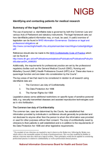 Summary of the legal framework - National Information Governance