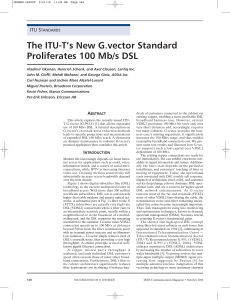 The ITU-T`s New G.vector Standard Proliferates 100 Mb/s DSL