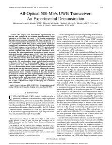 All-Optical 500-Mb/s UWB Transceiver: An Experimental