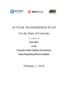 10-YEAR TRANSMISSION PLAN For the State of Colorado February