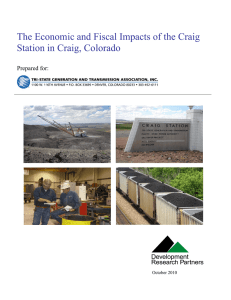 The Economic and Fiscal Impacts of the Craig Station in Craig