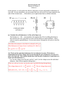 (a) l n turns per meter coil area A (b), (c) (d) L1 L2 L1 L2