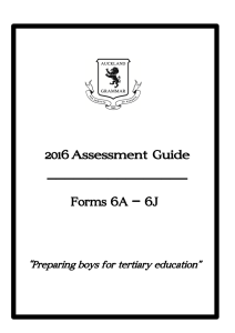 2016 Assessment Guide Forms 6A – 6J