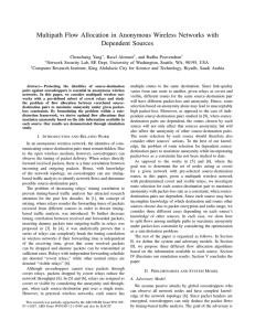 Multipath Flow Allocation in Anonymous Wireless Networks with