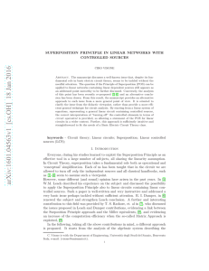 Superposition principle in linear networks with controlled sources