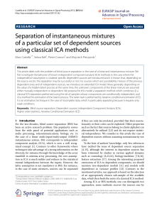 Separation of instantaneous mixtures of a particular set of