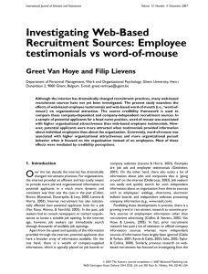 Investigating Web-Based Recruitment Sources: Employee