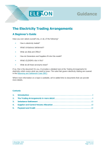 Beginners Guide to the Electricity Arrangements