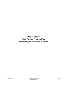 Model VT120 Fast Timing Preamplifier Operating and Service Manual