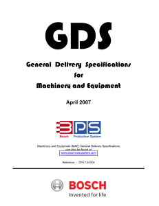 Bosch General Delivery Specifications 2007