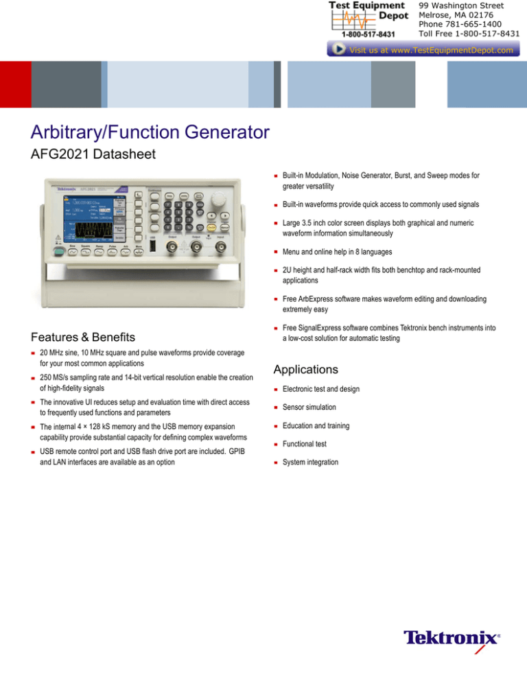 Data Sheet Test Equipment Depot