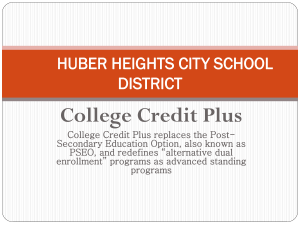 College Credit Plus - Huber Heights City Schools